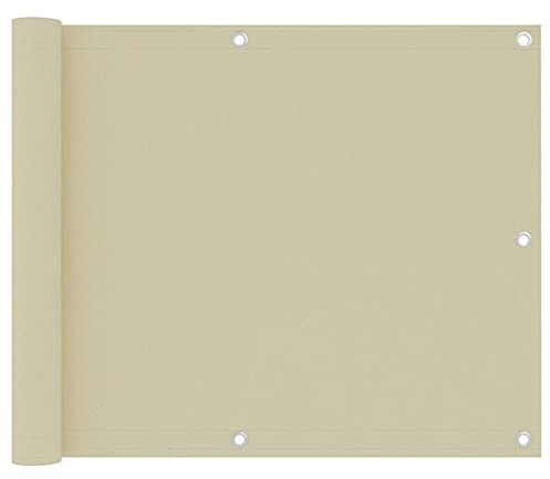 vidaXL Balkon Sichtschutz Bespannung Terrasse Windschutz Sonnenschutz Balkonbespannung Balkonverkleidung Creme 75x300cm Oxford-Gewebe