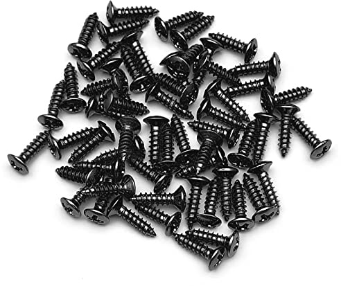 MAXCHEER 100Pack Guitar & Bass Pickguard Screws for Strat & Tele (Black 100 Pack)