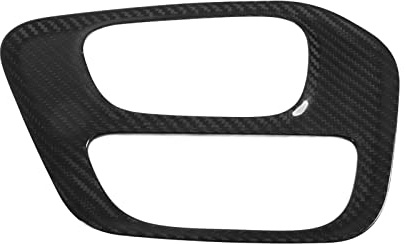 OUKENS Shifter Panel Decor Cover, Car Glossy Dry Carbon Fiber Center Console Gear Shift Frame Sticker Trim for Dodge Challenger 2015-2021