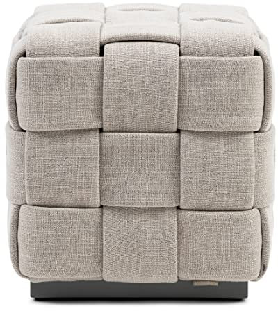 Rivièra Maison - Handgewebte Pouf in F27 - Fabulous Flax aus 100% Leinen, Maße 40x40x42 cm