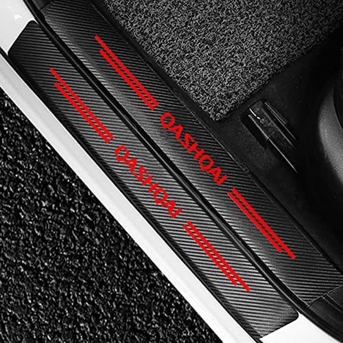4pcs Car Outer Door Sill Protector Kick Plates for NIS-san Qashqai J10 J11 J12 2009-2018 2019 2020 2021, Carbon Fiber Auto Accessories Scuff Guard Threshold Cover Pedal, Sticker Trim Non-Slip