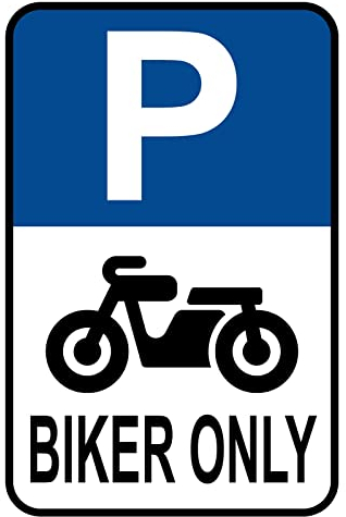 Blechschild 30 x 20 cm Hinweisschild: Parking Spot Biker Only - DekoNo7