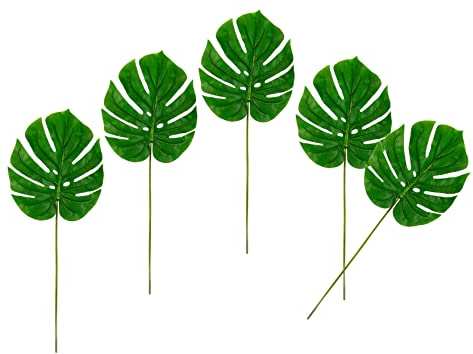 Künstliches Splitphiloblatt Blatt hohes ovales gezacktes Monstera Blattzweig Farnblatt Kunstzweig Einzelblatt exotische Deko Dekozweig Dekoblatt Grünblatt Floristik Beiwerk Einzelblume Blumen Stiel