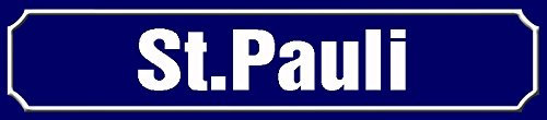 Blechschild 46 x 10 cm Straßenschild: St.Pauli - DekoNo7