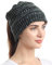 sy soul young Pferdeschwanz Messy Bun Beanie Tail Knit Hole Strickmütze Weiche Brötchen Winter mütze mit zopfloch für Damen(Einheitsgröße,3-Ton-Grün)