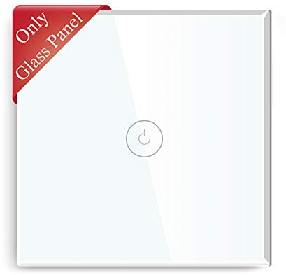BSEED Smart Lichtschalter Berührungsschalter Kristall Glasscheibe Glaspanel Glaspaltte für Wifi Wandlichtschalter 1 Fach Weiß 86mm