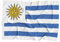 Uruguay-Nationalflagge, Polyesterfaser, 90 x 150 cm, helle Farben und UV-Flagge, für drinnen und draußen