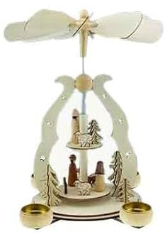 Clever Creations Traditionelle Weihnachtspyramide aus Holz, 2 Etagen, 53,3 cm, Braun, Festliche Weihnachtsdekoration für Regale und Tische