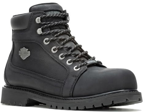 Harley-Davidson Drewett Damen-Stiefel, 12,7 cm, mit Zehenkappe, Schwarz, 41 EU