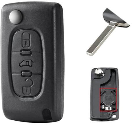 Car Key Fob Case Fits for Peugeot Expert Van for Citroen Dispatch Fiat Scudo,3 Buttons Auto Remote Control Key Cover Key Shell Replacement(VA2 Blade,CE0536)