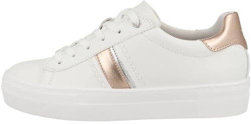 Geox D Claudin A, Scarpe da Ginnastica, Bianco Oro Rosa, 39 EU