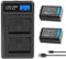 SLODA 2 Packs 2000mAh Batteries Li-ION NP-FW50 et Chargeur Double Compatible avec Sony A6500 A6400 A6300 A6000 A7 A7II A7RII A7SII A7S A7S2 A7R A7R2 A55 A5100 RX10 RX10II