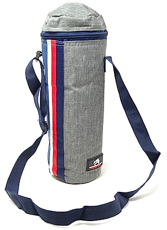 Bleu, 2 couches extra épaisses, 1,5 l Bouteilles Refroidisseur Flexible Portable pour Plage Camping Sac Thermique Camping Refroidisseur Marine Petit Port Camouflage Militaire Marine