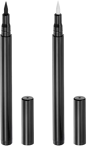 QUARKZMAN 2uds Tela Marcadores Permanente Tinte Pintura Textil Marcador Bolígrafos Fino Punta 2 Colores para Bricolaje Ropa Zapatos, Negro Blanco