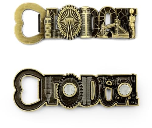 London, UK Design Metal Bottle Opener Fridge Magnet Stick to Refrigerator for Easy Storage with Magnet, Gift for Men Husband Father