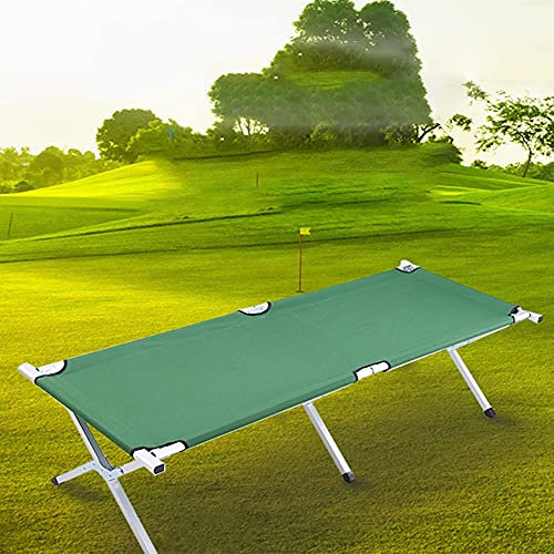 Cannoli Klappbares Feldbett, Geräumiges Campingbett, Reisebett-Belastbarkeit bis 150 kg, Tragbarer Loungesessel, Geeignet für Indoor, Outdoor, Strand und Garten (190 * 62 * 42 cm – grün)
