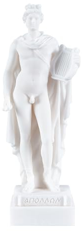 BEAUTIFUL GREEK STATUES Apollo God of Music Poesie Kunst Alabaster Statue Skulptur 16,2 cm
