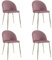 Marvin Sedia in Velluto e Oro Oslo da Sala Pranzo Con Gambe Metallo Dorate Seduta Imbottita Sedie Poltroncine Di Design Per Salotto Soggiorno Moderne (Rosa, 4)
