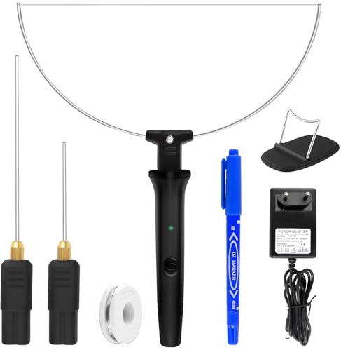 3 in 1 Electric Foam Cutting Machine Tool Kit, Warm Knife 100 – 240 V/18 W Craft 10 cm Polystyrene Professional Cutting Pen, with Replacement Hot Wire, Foam Marker Pen