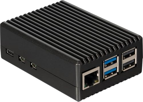 Joy-it RB-AlucaseP5-08 SBC-Gehäuse Passend für (Entwicklungskits): Raspberry Pi inkl. passiven Kühler Schwarz