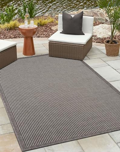 MY-RUG Outdoor Teppich wetterfest 80 x 150 cm, UV beständig & robust für Garten Terrasse, Balkon Küche & Wohnzimmer, kurzflor waschbarer Wohnzimmerteppich, Fiona II