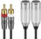 J&D 2 RCA Mâle vers 2 XLR Femelle Câble, Câble Audio HiFi Asymétrique Double XLR vers RCA Câble Stéréo D'interconnexion RCA pour Haut-parleur, Micro à Condensateur, Table de Mixage et Amplificateur