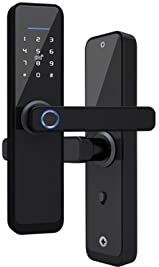 Compatible with Zigbee Door Lock Biometric Fingerprint Locker Hotel Airbnb Smart Entry Home Handle App Unlock Digital Smart Lock (Color : 5572)