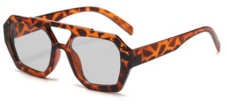 YAMEIZE 70s Retro Double Bridge Pilot - Sonnenbrille für Damen Herren Klassische Hexagonal Sonnenbrille Platz Brille Driving…