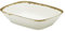 METRO Professional ateo, plato de servicio rectangular de porcelana beige, 12 x 8,3 x 2,6 cm, borde decorativo marrón oscuro, apto para microondas y lavavajillas