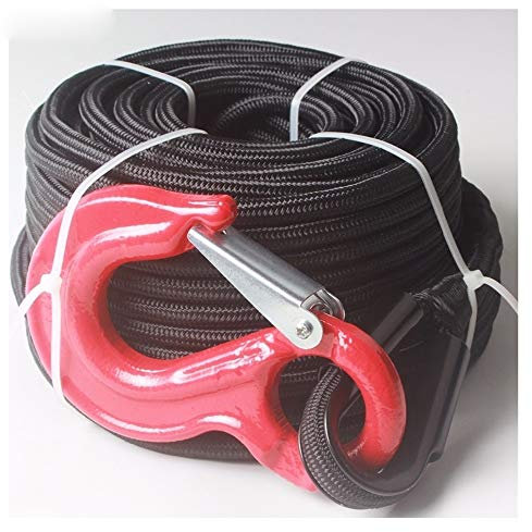 Towing Rope 12mm*30m with Polyester Jacket Synthetic Winch Rope Double Braided
