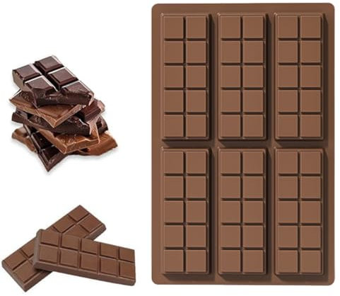 GXGM Moules à Chocolat en Silicone, Moule Silicone de 6 Cavités, Anti-Adhésifs en Silicone de Qualité Alimentaire, Sans BPA, Moules à Pâtisserie pour Faire du Chocolat, Fondant, Gelée, 1 pièce