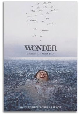 Wonder Shawn Mendes, gedrucktes Albumcover, signiertes Poster, Musikalbum-Cover, Poster, Pop-Hip-Hop-Rap-Sänger, Star, Musikposter, ästhetische Leinwand, Wandkunst für Mädchen und Jungen, Teenager,