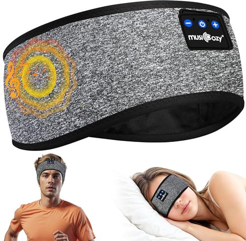 MUSICOZY Sleep Headphones Headband Bluetooth Soft Headphones for Sleeping & Sport with Thin Speakers,Wireless Music Earphones Tech Gifts for Men Women Teens Yoga Workout Fitness Relax Travel