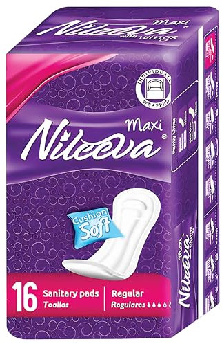 Nileeva Care Maxi Damenbinden mit Flügeln - (16 Einlagen) ultraweich, super Saugfähigkeit & einzeln verpackt