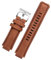 AXTGBHL Gummiarmband passend for Timex WATCHT2N720 T2N721 T2N739 TW2T76300 Lederarmband Wasserdichtes Silikonarmband 24 * 16 mm(Brown-silver-01)