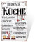 Putuo Decor Küchenschild – In dieser Küche wird gefeiert – Retro Blechschild für Wanddeko