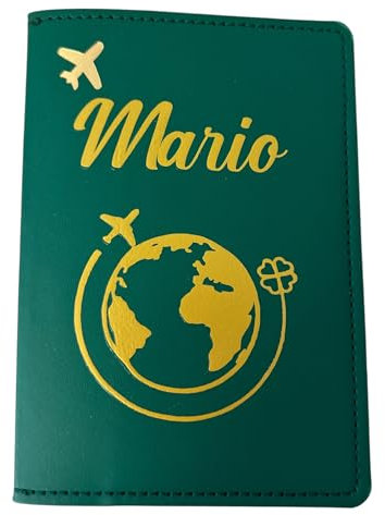 Vero Bijoux Porta Passaporto Personalizzabile - Vari colori - Idea regalo Coppia - Idea regalo addio al Nubilato Celibato (Verde)