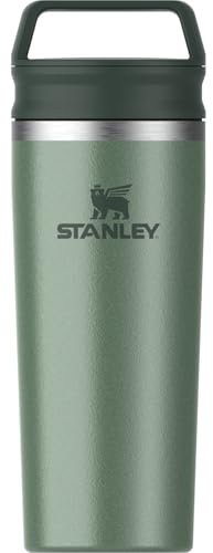 STANLEY Cafe To Go Travel Mug 16 oz | Leakproof Two-Part Drink Through Lid | Tumbler Cup for Coffee, Tea and Drinks | Insulated Stainless Steel Coffee Mug | BPA-Free | Hammertone Green