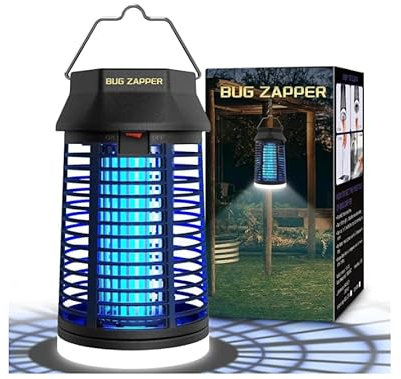 Elektrischer Insektenvernichter & Mückenfalle - 4200V 15W UV-Mückenlampe, Fliegenfänger für drinnen und draußen, IPX4 wasserdicht, ungiftig, geruchlos, für Haus, Schlafzimmer, Terrasse, Hinterhof
