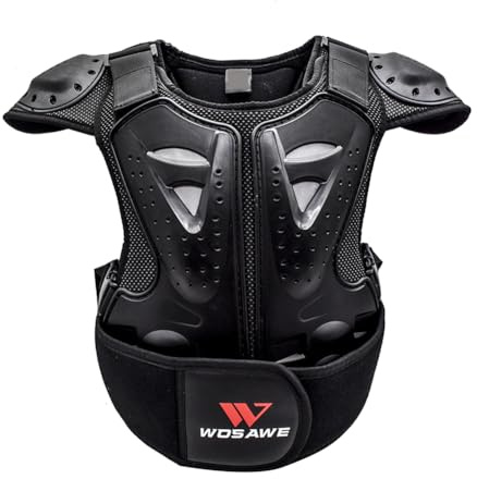 Gilet de Protection Enfant, Équipement de Protection de Moto pour Enfant, Réfléchissant Gilets de Cyclisme Garçon, Protecteur Poitrine Respirant & Résistant pour Moto/Dirtbike/Motocross/Ski/Snowboard