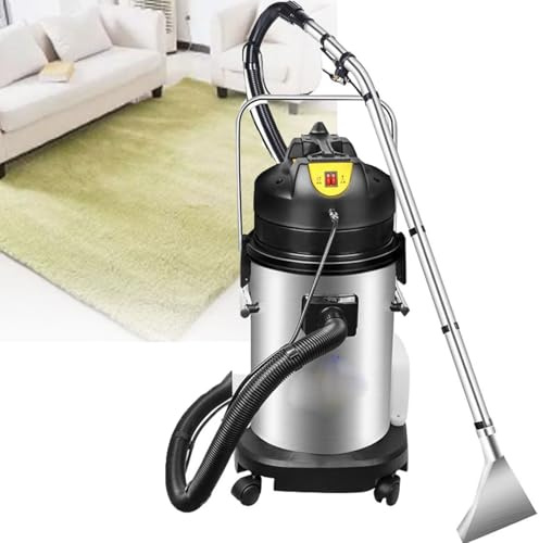 Teppich- Und Polsterreiniger, Tiefenreiniger FüR Teppiche, Gewerbliche Teppichreinigungsmaschine Mit Wassersaugkopf Und RundbüRste, 1049 W, 230 Mbar Saugleistung, 7 M Langes Kabel Und Rollen 40L