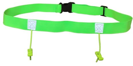 drburpily Cinturón de para Carrera con elástico Ajustable para triatlón, Ciclismo y Running. Cinturón cómodo para Hombres y Mujeres. Porta dorsales. de, Verde, 25 x 920 mm
