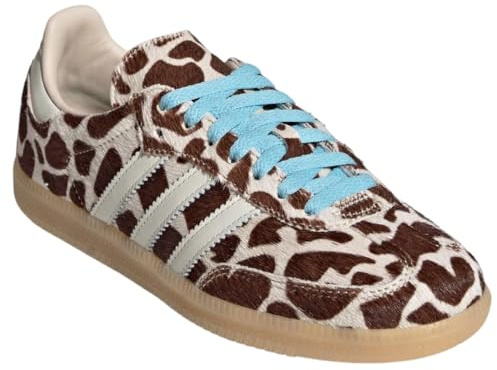 [Adidas] SAMBA OG W Samba OG Sneaker Schuhe Damenschuhe Haar Leder Tiermuster Giraffenmuster KI6669 Kristall Leinen/Elfenbein/Gum