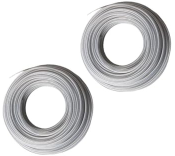 Hilo for Cortacésped Reforzado con Acero de 4,0 mm x 15 m, Hilo for Cortacésped de Alta Resistencia for Hierba Gruesa y Malezas, Compatible con la Mayoría de Podadoras y Desbrozadoras, 2 Rollos