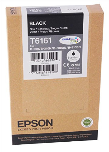 Epson T6161 Black Genuine, Ink Cartridge DuraBrite Ultra