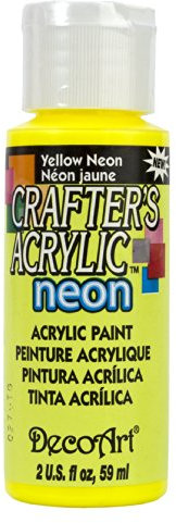 Deco Art DCA131 - Pintura para Tejidos y Telas, Color Amarillo neón