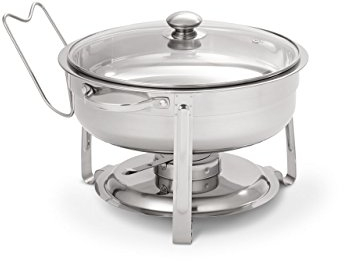 Artisan Buffet-Chafer aus Edelstahl, mit Glasdeckel, 4 l Fassungsvermögen