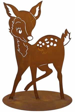 Rost Tier Reh 42 cm Hirsch Wald Deko Dekoration Edelrost Garten Metall Eisen