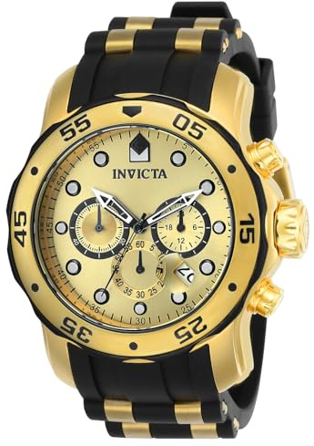 Invicta Pro Diver Orologio da Uomo in acciaio inossidabile con movimento Quarzo - 48mm, Oro/Oro