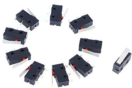 WINOMO Premium-125V AC 5 Ampere SPDT 1NC 1NO kurzen geraden Scharnier Hebel Mini Mikro Schalter - 10 Stück